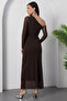 One Shoulder Long Sleeve Rhinestone Tulle Dress Dks1012 - 7