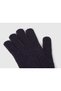 Children's Navy Blue Wool and Viscose Blend Gloves with Logo Embroidery - 2