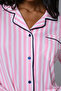 Short Robe, Striped Women's Pajama Set, 3-Piece Set - 6
