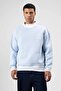 Oversize Collar Embroidery Detailed Sweatshirt Baby Blue - 4