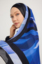 Celestial Tide - Navy Blue - Aurora Patterned Janjan Shawl - 70X190 cm - 4