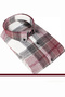 Men's Burgundy Winter Thick Checkered Lumberjack Shirt – Wide Cut Trend Shirt with Pockets Model 350 Grams - 4