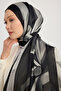 Celestial Tide - Black - Aurora Patterned Janjan Shawl - 70X190 cm - 3