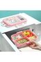 Dual Layer Bento Lunch Box with 3 Compartments – Microwaveable Retro Cartoon Lunch Containe - 6
