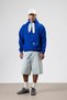 Oversize scarf detailed hooded sweatshirt cobalt blue