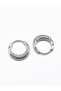 Engraved Design Hoop Unisex 316L Stainless & Tarnish-Free Steel Earrings Pair - 3