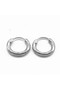 Casual Striped Design Hoop Earrings 316L Stainless & Tarnish-Free Steel Earrings Pair - 4