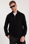 Men's 3-Pack Dark Cobalt Blue-Beige-Black Slim Fit Slim-Fit Zippered Stand-Up Collar Knitwear Sweater - 2