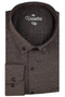 Plus Size Men's Brown Winter Woolen Lumberjack Shirt – Wide Cut Flannel Model with Pockets