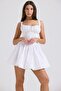 Ivory Whisper -Elegant Rope Detail Mini Dress - 2