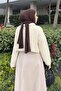 Collar Zippered Crop Knitwear Sweater Ecru - 4