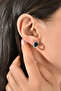 Black Sparkling Earrings with Zircon Stone Detail - Silver Color Anti Allergic Design - 3
