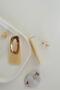 Retro Oval Gold Earrings – Ecru and Bone Tones - 6