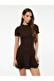 Viscose Blend Short Sleeve Crew Neck Mini Dress - 2