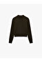 Soft Textured Stand Collar Long Sleeve Knitwear Sweater