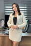 Women's Pearl Detailed Jacket Skirt Two-Piece Set Mink, Ecru, Black