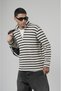 Trend Biz Striped Patterned Regular Jacquard Half Zipper Sweatshirt - 4