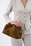 Women's Drawstring Bag Brown Suede (Charm Beads Not Included) - 5
