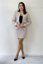 Women's Pearl Detailed Jacket Skirt Two-Piece Set Mink, Ecru, Black - 6