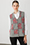 Women's Patchwork Floral Felt Wool Vest 24084 Y.Füme-Y.Ş Pink
