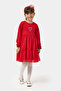 Glittery Tulle Crown Gift Girl's New Year's Dress Red