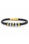 Genuine Leather and 316L Gold Tone Steel Men's Bracelet 31834B21D2 - 5