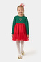 Glittery Tulle Crown Gift Christmas Dress for Girls Christmas Green