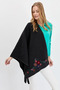Women's Floral Embroidered Knitwear Shawl 23154 K.Fume - 4