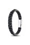 6mm Matte Onyx Stone Leather Cord and Steel Bracelet