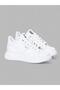 Women's High Sole White Color Lace-Up Comfortable Fit Sports Shoes Casual Sneakers - 3