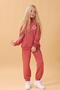 Girl's High Collar Zippered Embroidery Detailed Seasonal Tracksuit Set Tile - 7