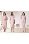 Women's Powder Linen Ruffled Maternity Pajama Set Nightgown 4-Piece Set - 2