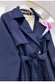 Double Buttoned Long Trench Coat with Windproof - 2