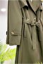 Double Buttoned Long Trench Coat with Windproof - 2