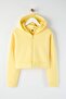 Açık Sarı Fermuarlı Kapüşonlu Rahat Kesim Crop Kalın İçi Polarlı Örme Sweatshirt TWOAW20SW0660 - 7