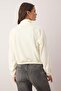 Ecru Fleece Zippered Oversize/Wide Fit Thick Knitted Sweatshirt Twoaw26Sw00057 - 4