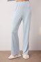 Mavi Termal Kumaşlı Gömlek Yaka Örme Pijama Takımı THMAW26PT00120 - 3