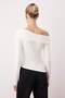 Ecru Asymmetric Collar Accessory Detailed Fitted Open Shoulder Knitted Blouse Twoaw26Bz00121 - 4
