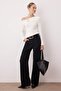 Ecru Asymmetric Collar Accessory Detailed Fitted Open Shoulder Knitted Blouse Twoaw26Bz00121 - 2