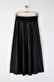 Siyah A Line/Çan Form Maxi Saten Örme Etek TWOAW25ET00111 - 6