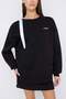 Teen Siyah Açık Omuzlu Slogan Nakışlı Kalın İçi Polarlı Örme Sweatshirt TWOAW26SW00139 - 3