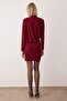 Burgundy Padded Knitted Mini Unlined Dress Tpraw26El00126 - 5