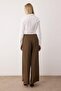 EXCLUSIVE Açık Haki Çift Pilili Dökümlü Kumaş Extra Wide Leg Geniş Paça Pantolon TWOAW26PL00122 - 5