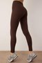Brown Lace-Look Knitted Full-Length Sports Leggings Thmaw26Ty00017 - 2