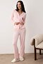 Pink Heart Printed Ribbed Knitted Pajama Set Thmaw26Pt00155 - 3
