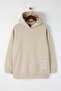 Bej Nakış Detaylı Oversize/Bol Kesim Örme Büyük Beden Sweatshirt TBBAW24AO00018 - 6