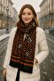 Chain Patterned Brown Women's Shawl