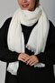 Ecru Soft Textured Unisex Thick Scarf Shawl - 6