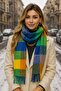 Colorful Tasseled Boucle Women's Scarf Shawl