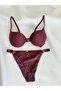 Women's Semi-Supported V Detailed Stylish Bra and Panty Set - 6
